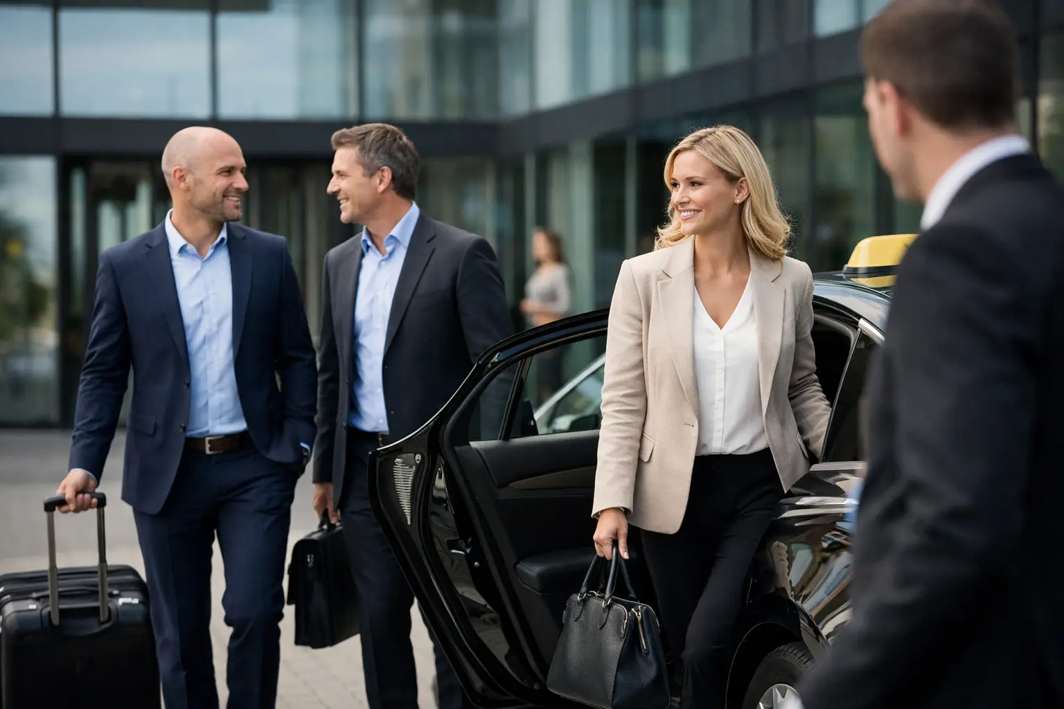 Taxi till företagsevent som håller schemat
